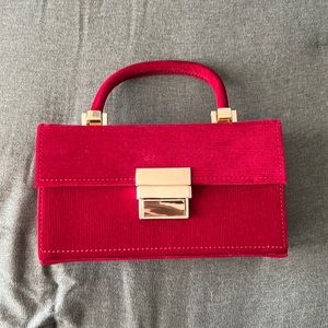 Zara Red Velvet Bag with straps